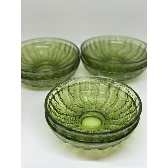 VTG Anchor Hocking Soreno Glass Bowl 6"x1.75" Set-of-6 Crinkle Cereal Bowl - Picture 6 of 9